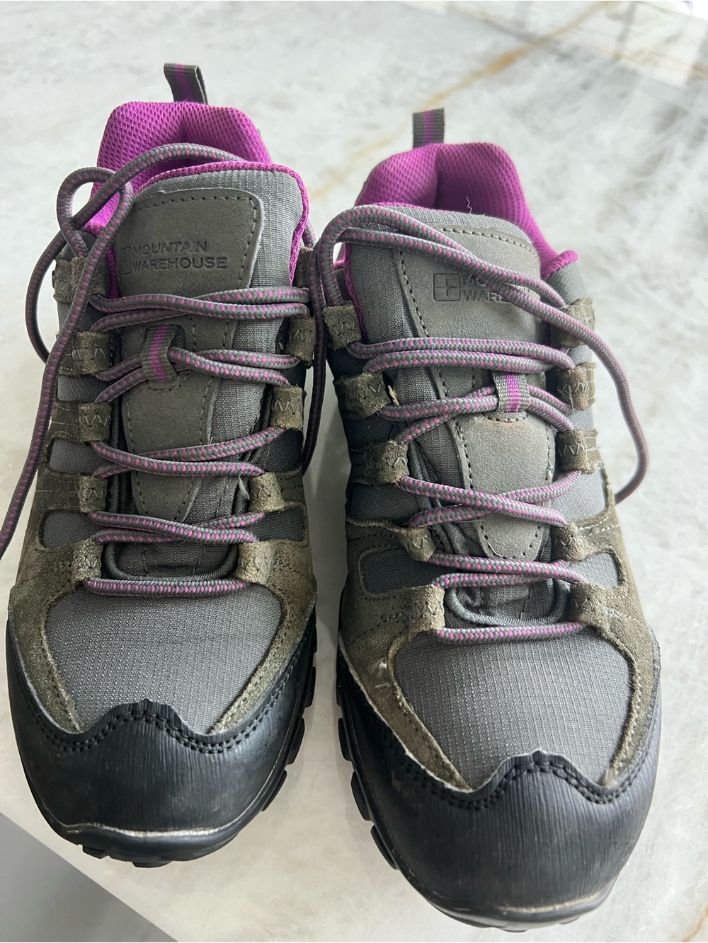 Mountain Warehouse Women's Gray and Pink Trail Running Sneakers